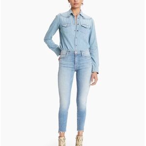 MOTHER The Stunner Zip Ankle Step Fray in Camp Expert SZ 28/6